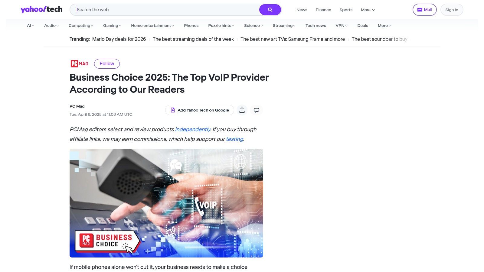 PCMag – Business Choice (reader satisfaction benchmarks)